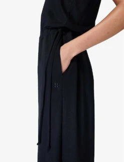 Sweaty Betty Cruise Wide-leg Stretch-woven Jumpsuit -VogueVibe Store R04150497 BLACK ALT03