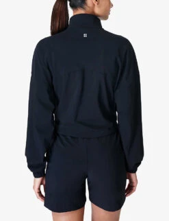 Sweaty Betty Explorer Half Zip-fastened Stretch-nylon Jacket -VogueVibe Store R04150498 BLACK ALT03