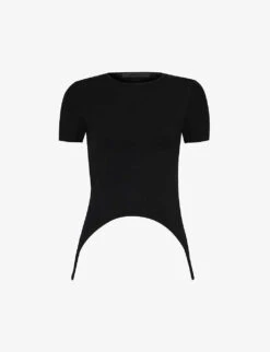 Helmut Lang Cut-out Slim-fit Cotton-blend T-shirt