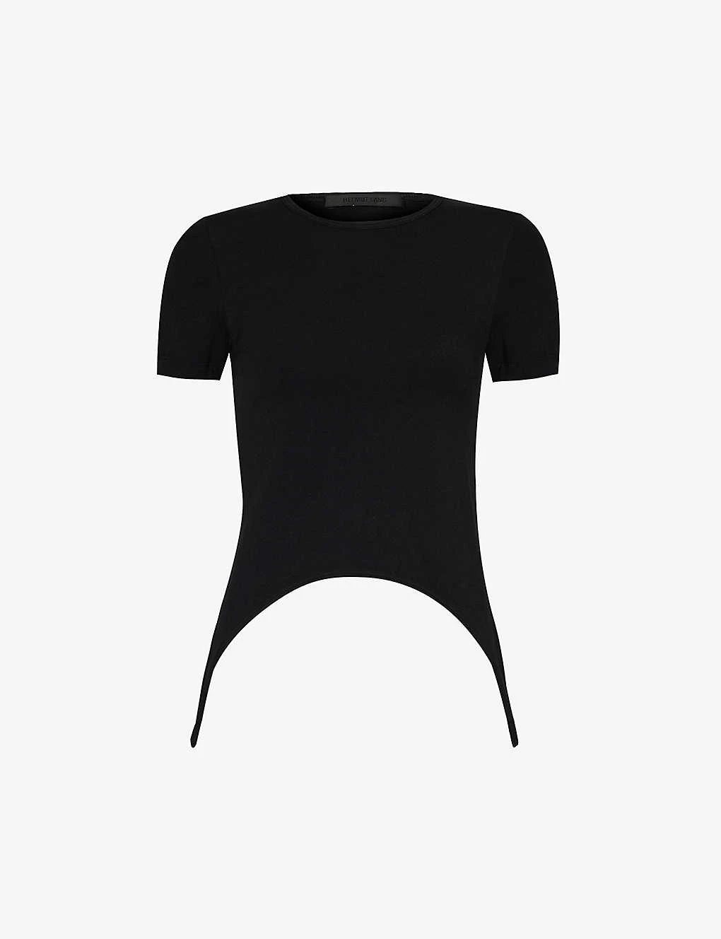 Helmut Lang Cut-out Slim-fit Cotton-blend T-shirt