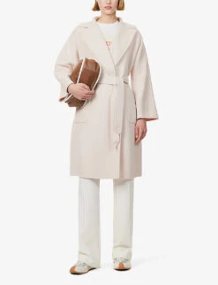 Weekend Max Mara Rovo Relaxed-fit Wool Coat -VogueVibe Store R04151242 SAND ALT01