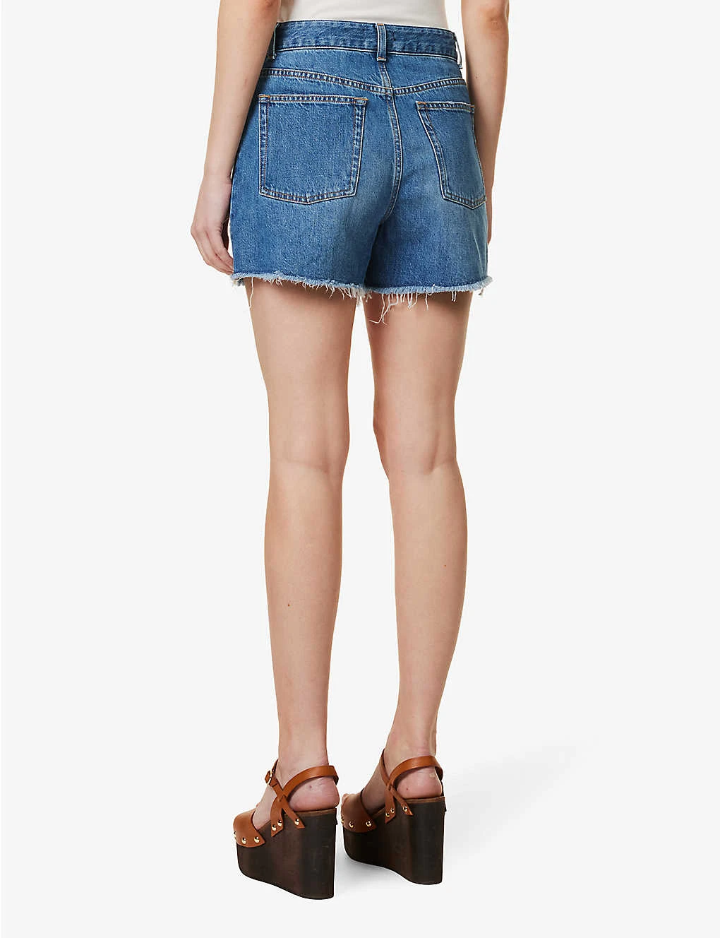 ME AND EM High-rise Distressed-panel Denim Shorts 6 ME AND EM High-rise Distressed-panel Denim Shorts - Image 4