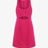 Hanna Cut-out Linen Mini Dress -VogueVibe Store R04151539 RASPBERRY M