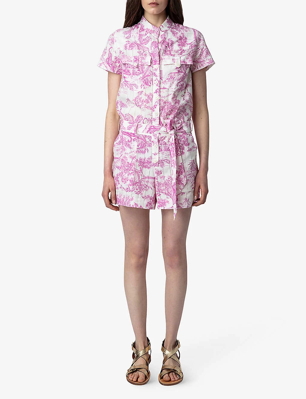 Zadig & Voltaire Cookis Toile-de-Jouy-print Organic-cotton Playsuit 4 Zadig & Voltaire Cookis Toile-de-Jouy-print Organic-cotton Playsuit - Image 2