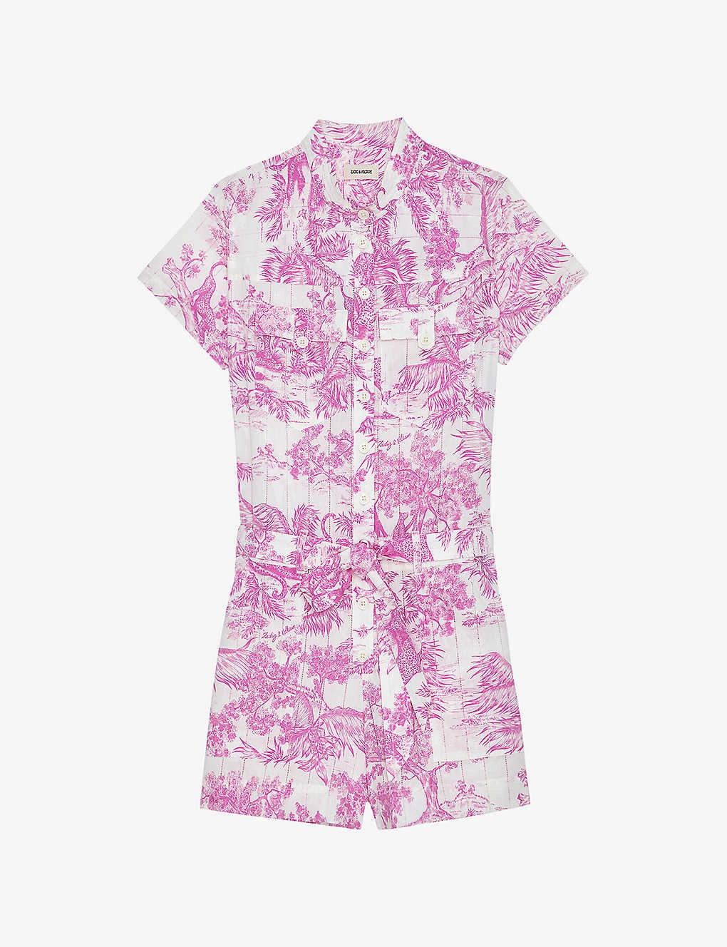 Zadig & Voltaire Cookis Toile-de-Jouy-print Organic-cotton Playsuit 3 Zadig & Voltaire Cookis Toile-de-Jouy-print Organic-cotton Playsuit