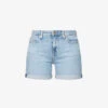 7 For All Mankind Boy Faded-wash Stretch-denim Shorts -VogueVibe Store R04152127 BLURRED M