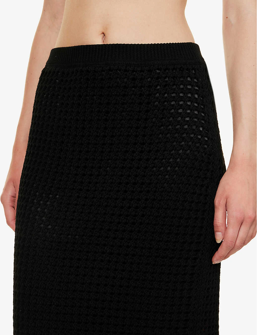 THEORY Textured Mid-rise Cotton Knitted Midi Skirt 7 THEORY Textured Mid-rise Cotton Knitted Midi Skirt - Image 5