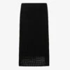 THEORY Textured Mid-rise Cotton Knitted Midi Skirt -VogueVibe Store R04152412 BLACK M