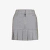 Ganni Pleated-hem Bead-embellished Stretch-woven Mini Skirt 1 Ganni Pleated-hem Bead-embellished Stretch-woven Mini Skirt -VogueVibe Store R04152929 PALOMAMELANGE M