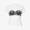 Alexander McQueen Biker Bra Graphic-print Cotton T-shirt