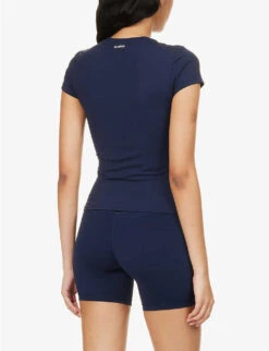 Ultimate Slim-fit Stretch-woven T-shirt 10 Ultimate Slim-fit Stretch-woven T-shirt -VogueVibe Store R04153524 NAVYBLUE ALT03