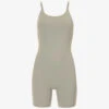 Ultimate Scoop-neck Stretch-woven Playsuit -VogueVibe Store R04153525 OLIVEGREEN M