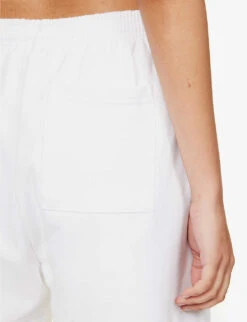 Sweat High-rise Logo-print Cotton-jersey Shorts -VogueVibe Store R04153530 WHITE ALT04