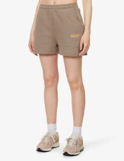 Resort Logo-patch Cotton-jersey Shorts -VogueVibe Store R04153628 DEEPSAND ALT02