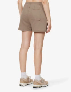 Resort Logo-patch Cotton-jersey Shorts -VogueVibe Store R04153628 DEEPSAND ALT03