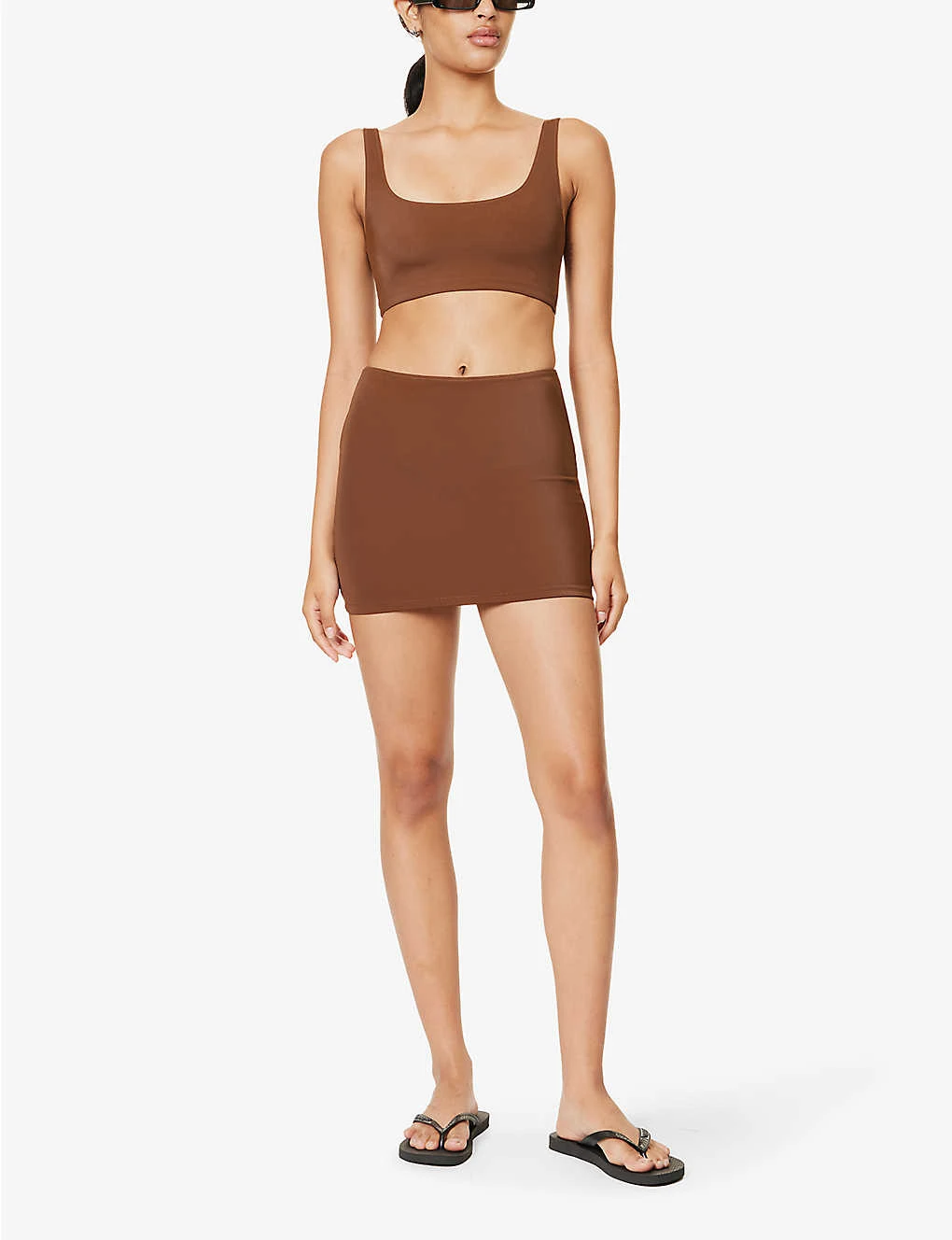 Slim-fit High-waist Stretch-woven Swim Skirt 4 Slim-fit High-waist Stretch-woven Swim Skirt - Image 2