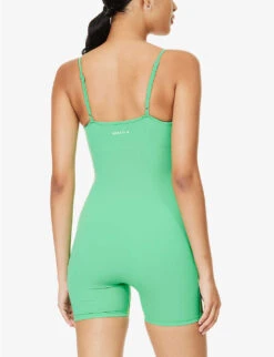 Ultimate Ruched-front Stretch-woven Playsuit 10 Ultimate Ruched-front Stretch-woven Playsuit -VogueVibe Store R04153646 KELLYGREEN ALT03