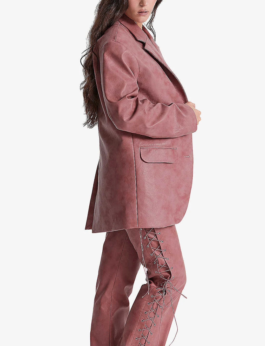 Kiera Single-breasted Relaxed-fit Vegan-leather Blazer 5 Kiera Single-breasted Relaxed-fit Vegan-leather Blazer - Image 3