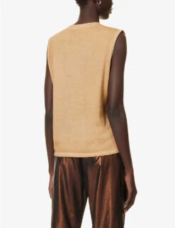 No.33 Faded-wash Organic Cotton Top -VogueVibe Store R04154385 46SANDWASH ALT03