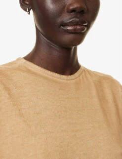 No.33 Faded-wash Organic Cotton Top -VogueVibe Store R04154385 46SANDWASH ALT04