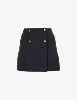 Alexander McQueen Split-hem Wool And Cotton-blend Mini Skirt