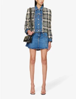 Alexander McQueen Asymmetric-hem Logo-patch Stretch-denim Mini Skirt 9 Alexander McQueen Asymmetric-hem Logo-patch Stretch-denim Mini Skirt -VogueVibe Store R04154717 BLUESTONEWASH ALT01