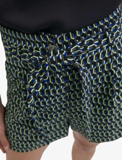 Ikks Graphic-print Woven Shorts -VogueVibe Store R04156287 BLACK ALT04
