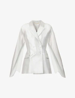 Pasta Double-breasted Notch-lapel Silk-blend Jacket