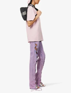 Filthy Rich Crystal-embellished Cotton T-shirt -VogueVibe Store R04156847 ROSE ALT01