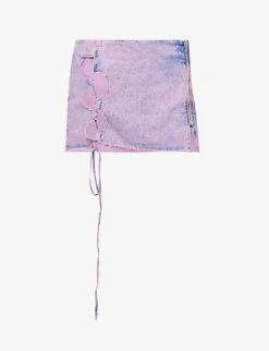 Distressed Cut-out Mini Skirt