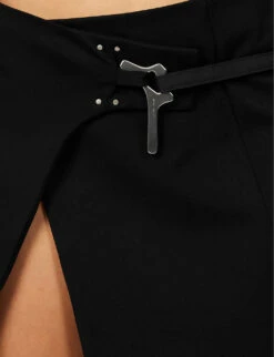 Tech Mid-rise Stretch-woven Mini Skirt 11 Tech Mid-rise Stretch-woven Mini Skirt -VogueVibe Store R04158012 BLACK ALT04