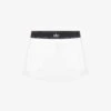 Match Point Logo-waistband Stretch-woven Mini Skirt -VogueVibe Store R04158210 WHITE M