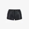 Azora Eyelet-embellished Faux-leather Micro Mini Shorts