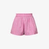 Faithfull The Brand Elva Striped Cotton-poplin Shorts 2 Faithfull The Brand Elva Striped Cotton-poplin Shorts -VogueVibe Store R04158853 ADIASTRIPEPRINTLILAC M