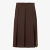 Sportmax Ode Pleated Wool Mini Skirt 2 Sportmax Ode Pleated Wool Mini Skirt -VogueVibe Store R04158871 CHOCOLATE M
