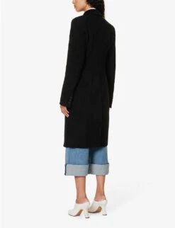 Sportmax Morgana Double-breasted Wool Coat -VogueVibe Store R04158878 BLACK ALT03