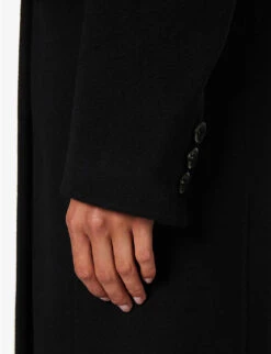 Sportmax Morgana Double-breasted Wool Coat -VogueVibe Store R04158878 BLACK ALT04