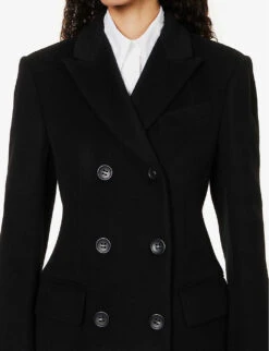 Sportmax Morgana Double-breasted Wool Coat -VogueVibe Store R04158878 BLACK ALT05