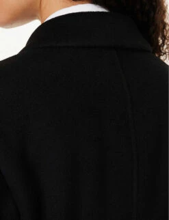 Sportmax Morgana Double-breasted Wool Coat -VogueVibe Store R04158878 BLACK ALT06