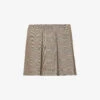 Sportmax Plaid-patterned Pleated Regular-fit Stretch-woven Mini Skirt -VogueVibe Store R04158884 CAMEL M
