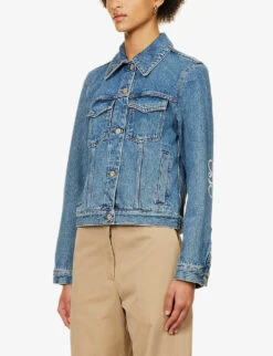Loewe Anagram Logo-patch Regular-fit Denim Jacket -VogueVibe Store R04159297 MIDBLUEDENIM ALT02