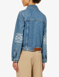 Loewe Anagram Logo-patch Regular-fit Denim Jacket -VogueVibe Store R04159297 MIDBLUEDENIM ALT03
