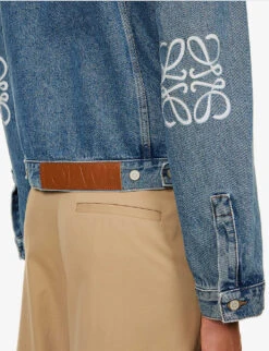 Loewe Anagram Logo-patch Regular-fit Denim Jacket -VogueVibe Store R04159297 MIDBLUEDENIM ALT04
