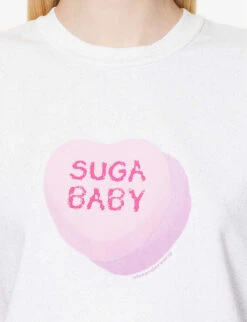 ALEXANDER WANG Shrunken Graphic-print Cotton-jersey T-shirt -VogueVibe Store R04160683 BRIGHTWHITE ALT04