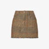 STELLA MCCARTNEY Tweed Frayed-hem Wool-blend Mini Skirt 2 STELLA MCCARTNEY Tweed Frayed-hem Wool-blend Mini Skirt -VogueVibe Store R04160779 CAMEL M