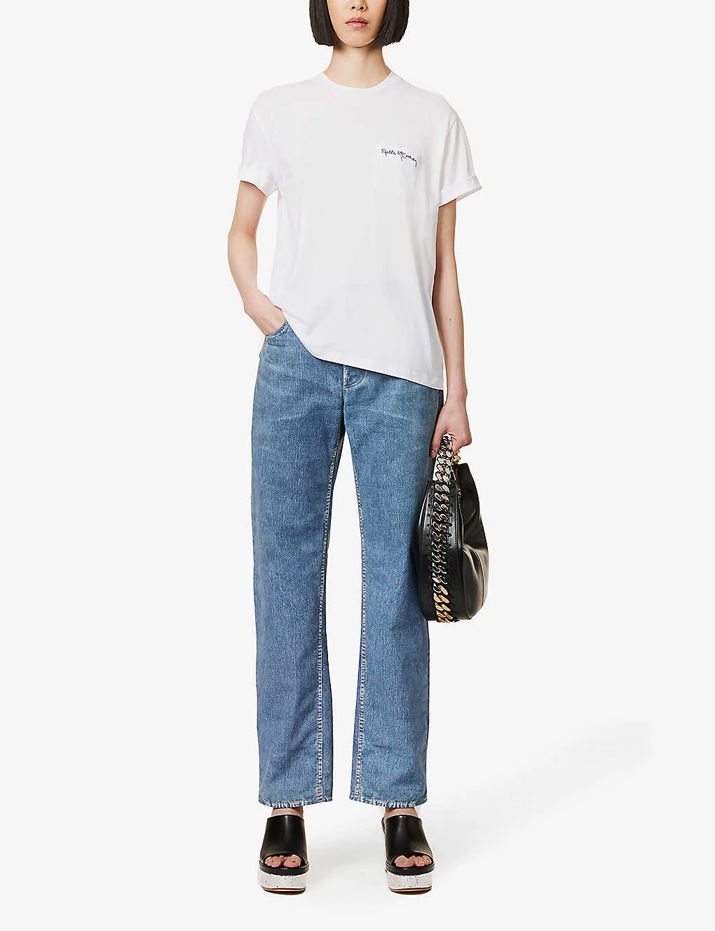 STELLA MCCARTNEY Embroidered Logo Cotton T-shirt 4 STELLA MCCARTNEY Embroidered Logo Cotton T-shirt - Image 2