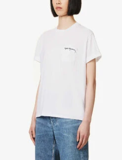 STELLA MCCARTNEY Embroidered Logo Cotton T-shirt 9 STELLA MCCARTNEY Embroidered Logo Cotton T-shirt -VogueVibe Store R04160800 PUREWHITE ALT02