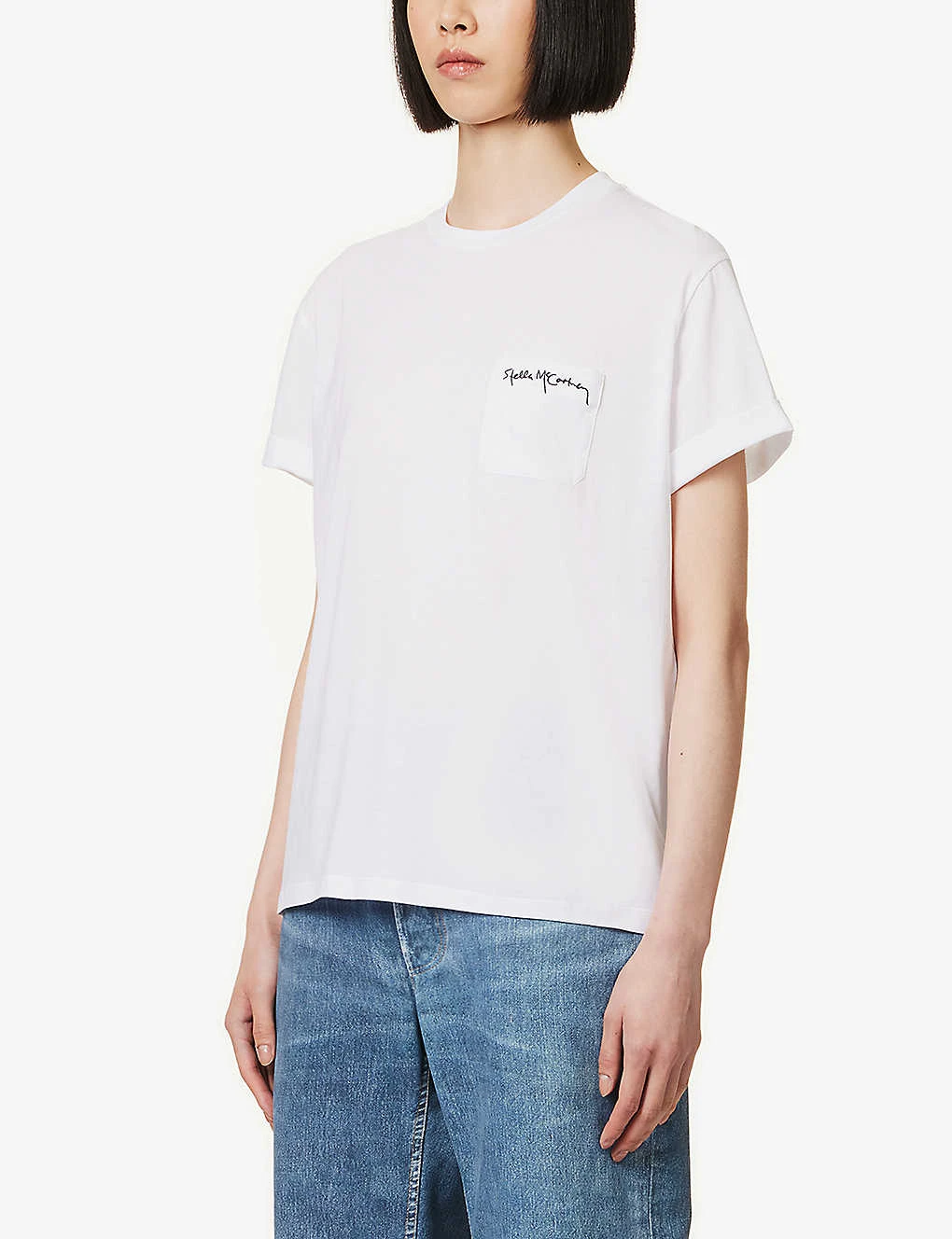STELLA MCCARTNEY Embroidered Logo Cotton T-shirt 5 STELLA MCCARTNEY Embroidered Logo Cotton T-shirt - Image 3