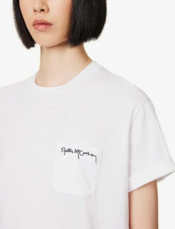 STELLA MCCARTNEY Embroidered Logo Cotton T-shirt 11 STELLA MCCARTNEY Embroidered Logo Cotton T-shirt -VogueVibe Store R04160800 PUREWHITE ALT04