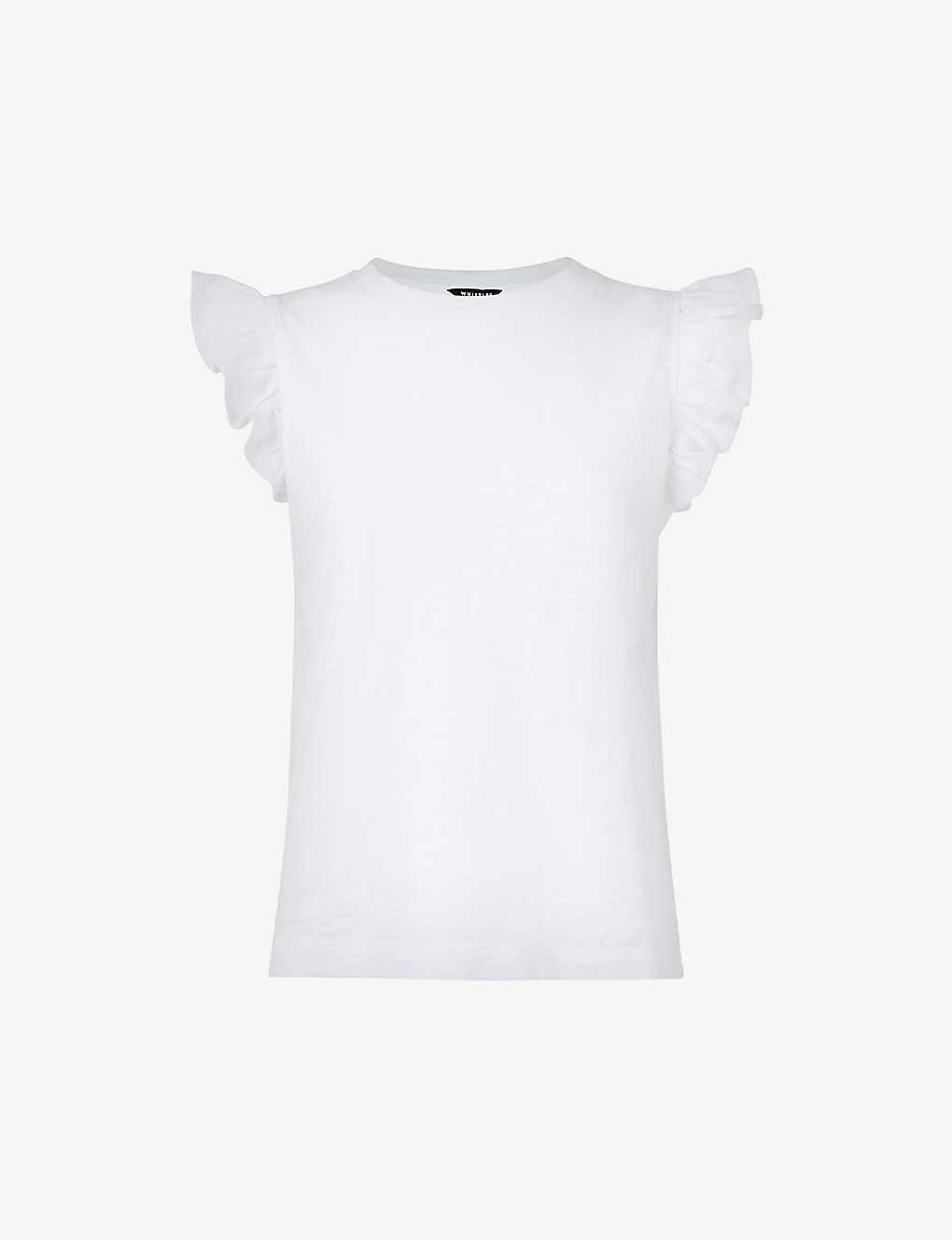 Whistles Frilled-sleeve Cotton-jersey T-shirt 3 Whistles Frilled-sleeve Cotton-jersey T-shirt